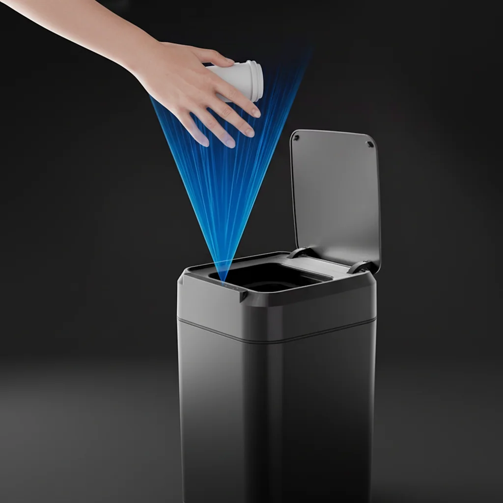 Lixeira Inteligente Touchless 17L Preto Fosco — imagem 2
