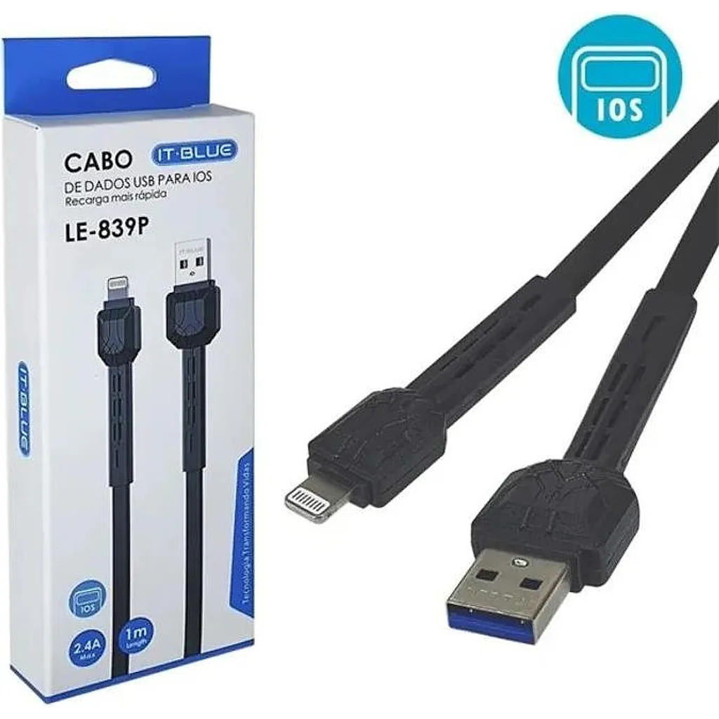 Cabo de dados e carregamento lightning it-blue le839p 1m — imagem 2