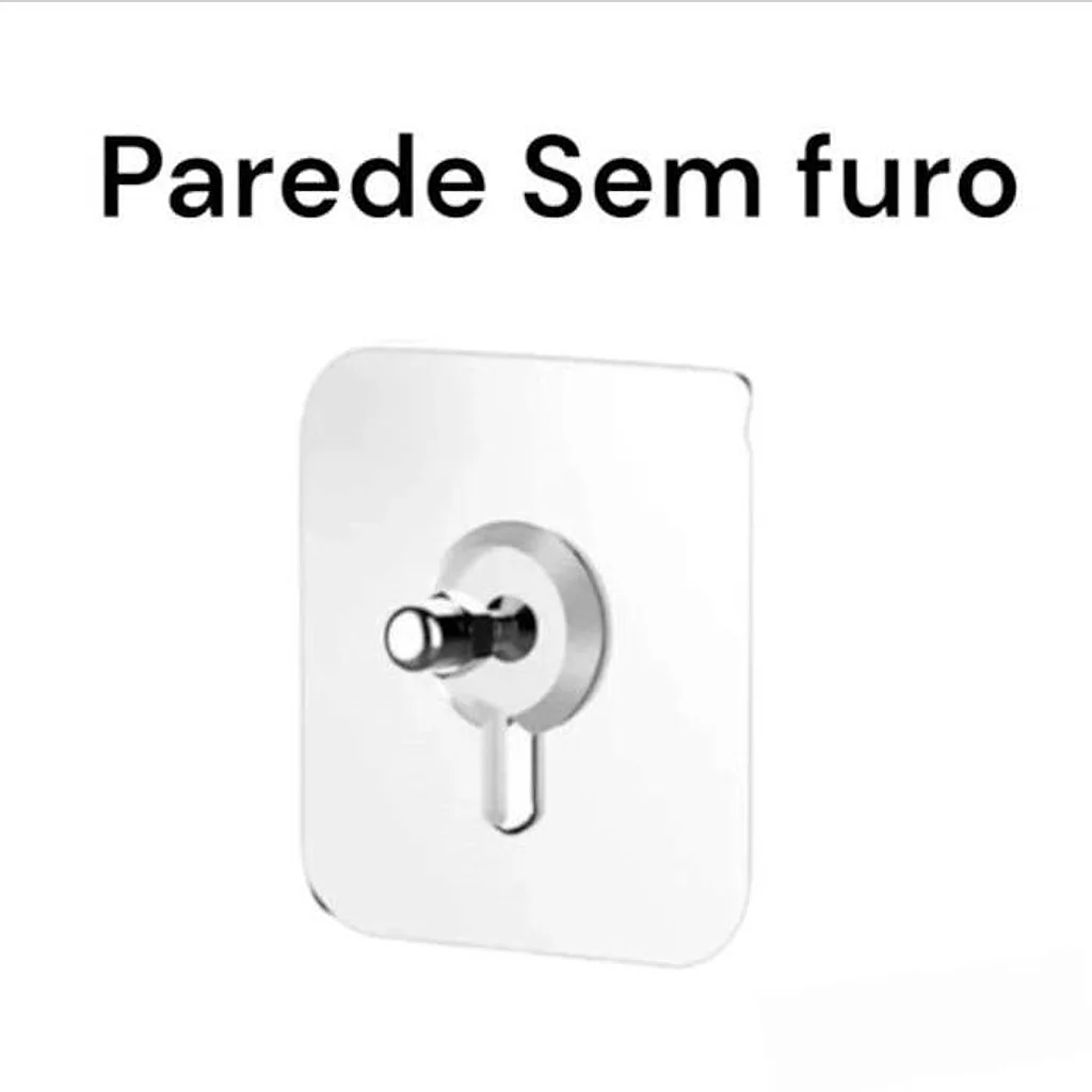 Gancho adesivo pendure sem furos com pino p/ parede 6cmx6cm kit com 2 und — imagem 3