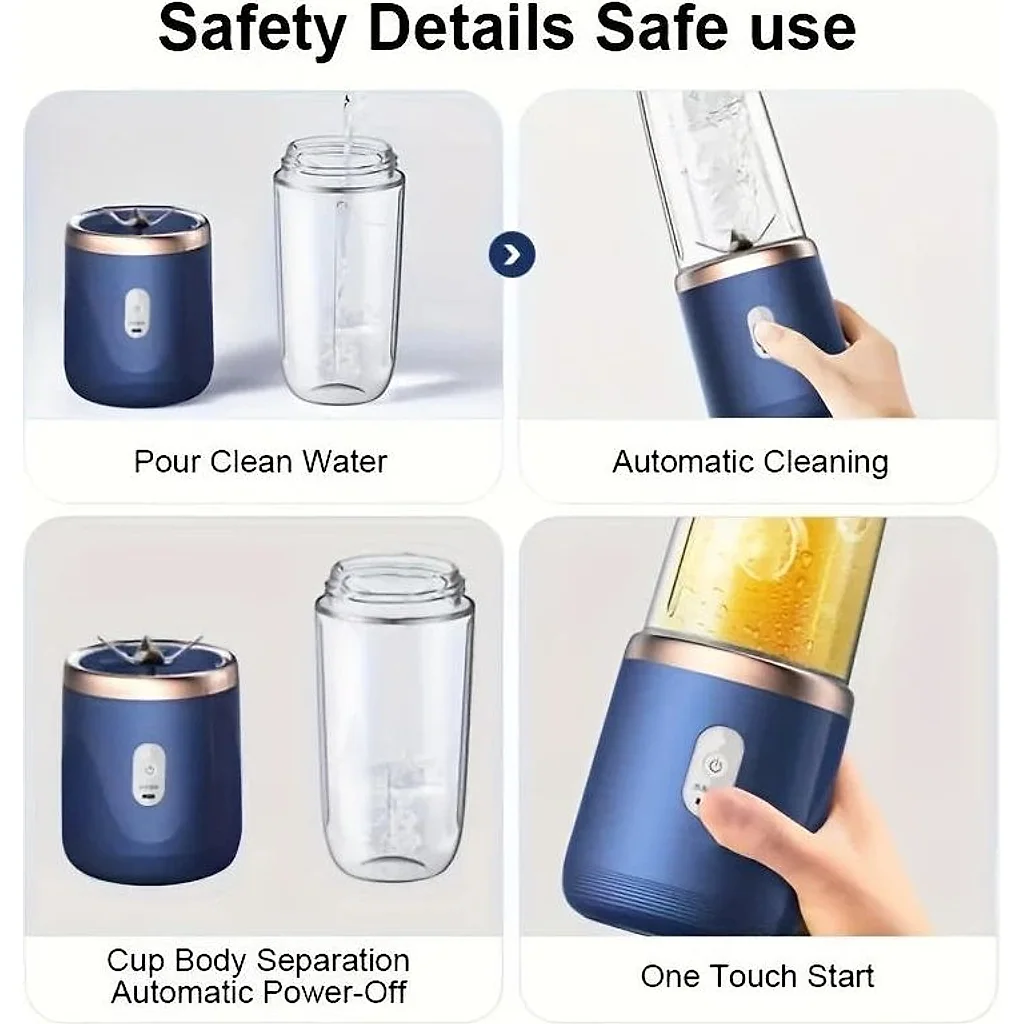 Liquidificador Portátil 400ML Com 6 Laminas (Com 2 Copos) — imagem 5