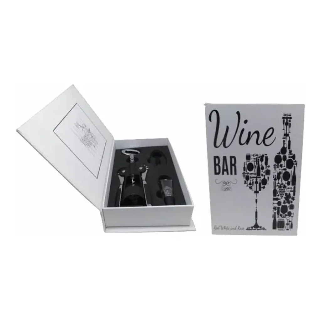 Kit vinho 3 pcs (saca rolha,funil e cortador de lacre) zq213