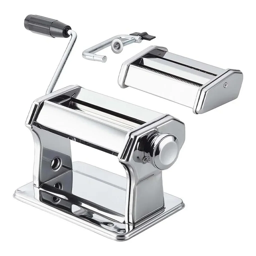 Máquina para macarrão e massas inox com manivela manual — imagem 4