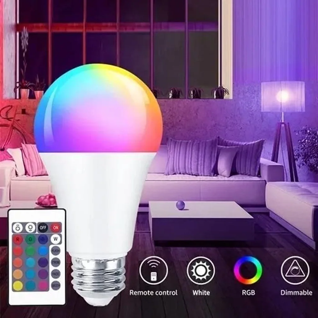 Lâmpada de led rgb 9w c/controle remoto — imagem 2