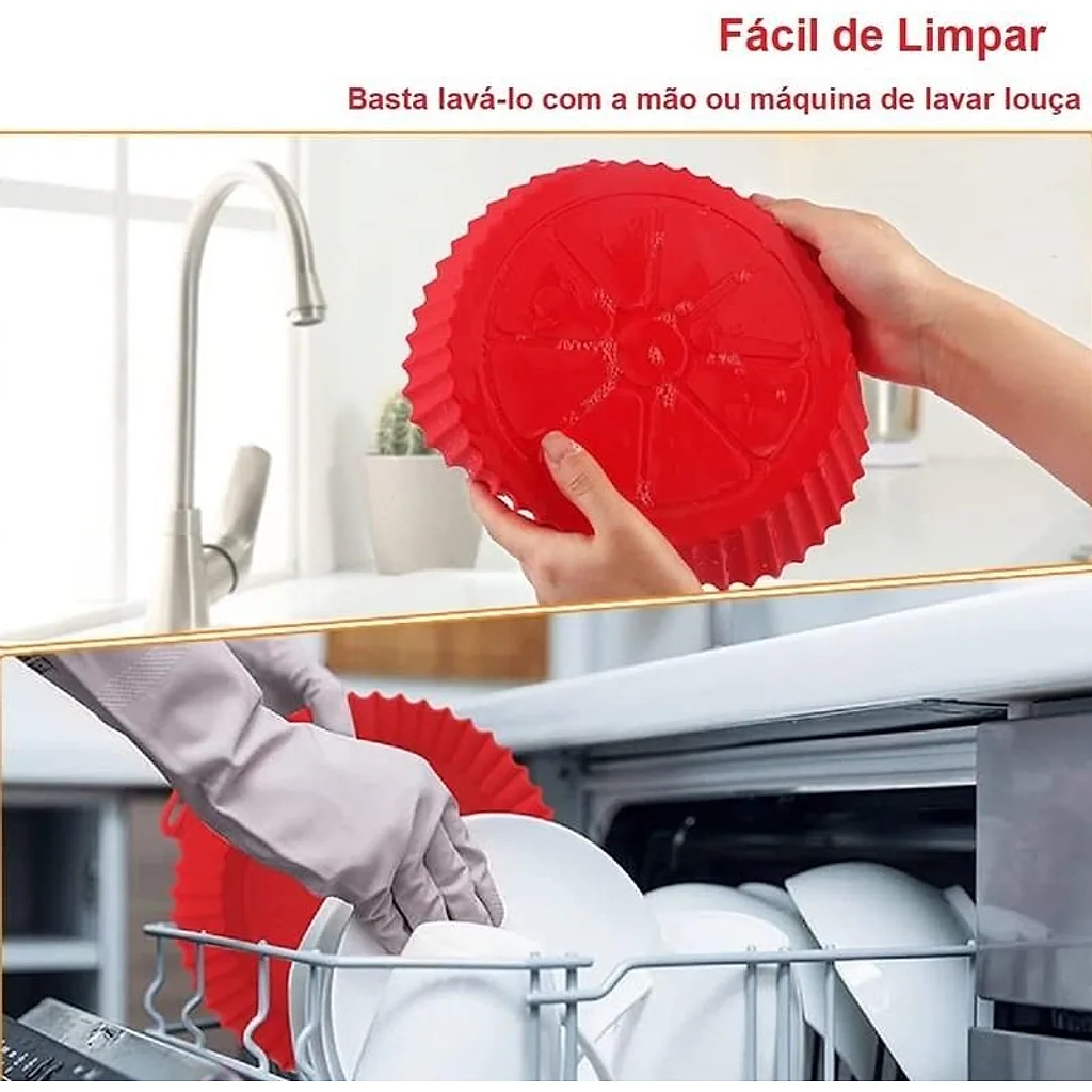Forma de Silicone para Air Fryer 19cm Antiaderente — imagem 8