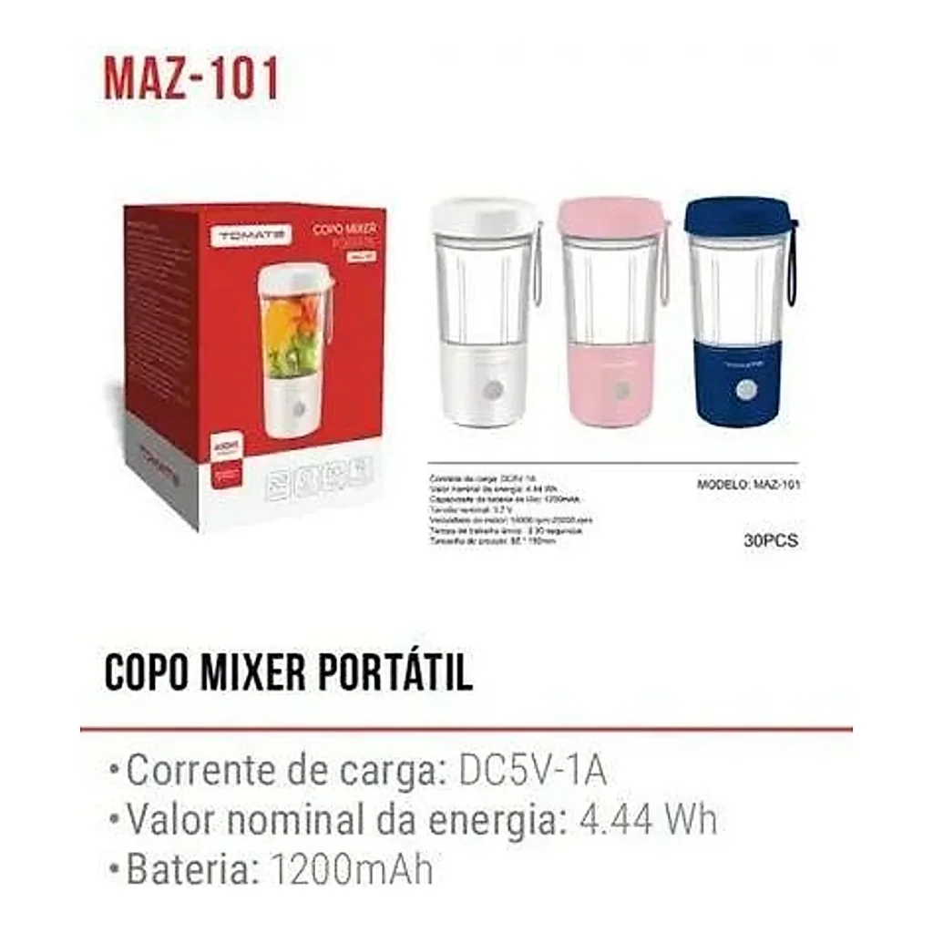 Copo mixer premium super potente mini liquidificador recarregável 400ml — imagem 2