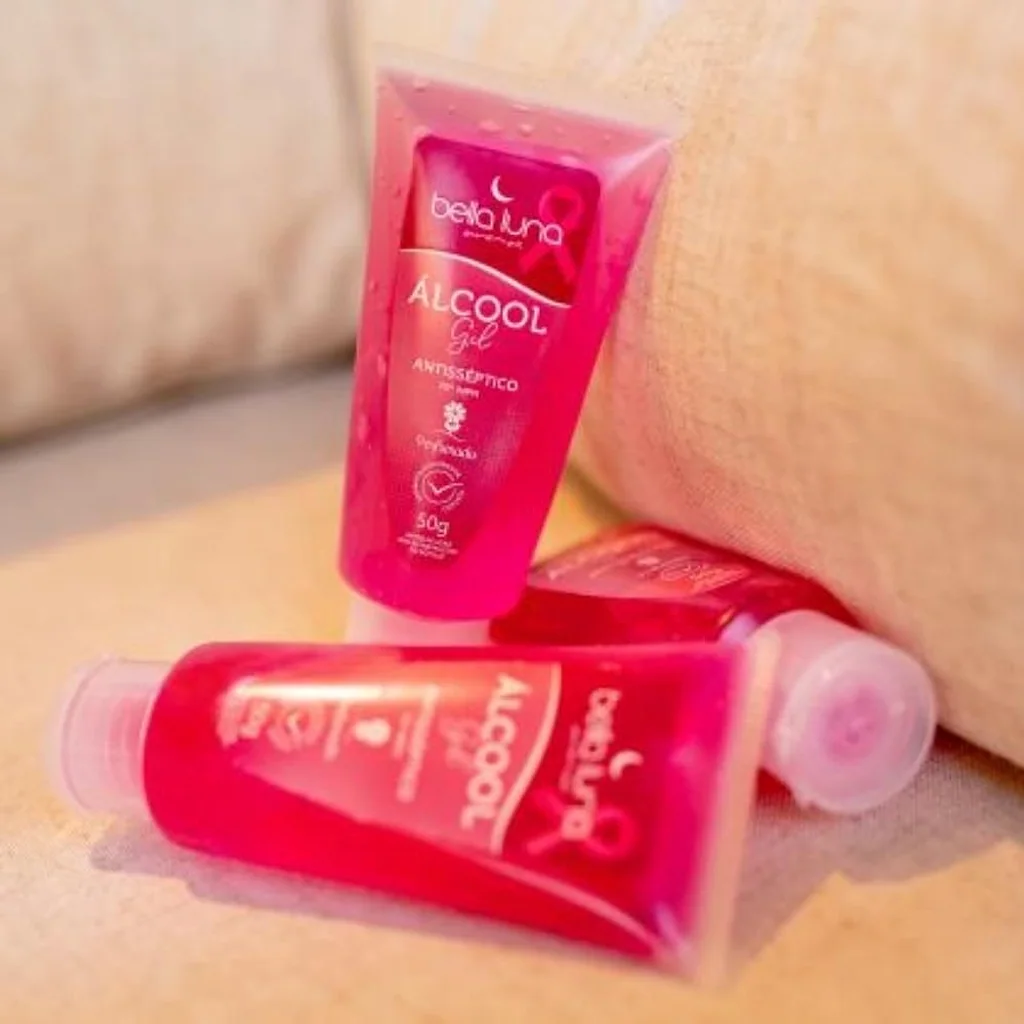 Álcool gel 70% 50 gramas aroma rosa e ylang
