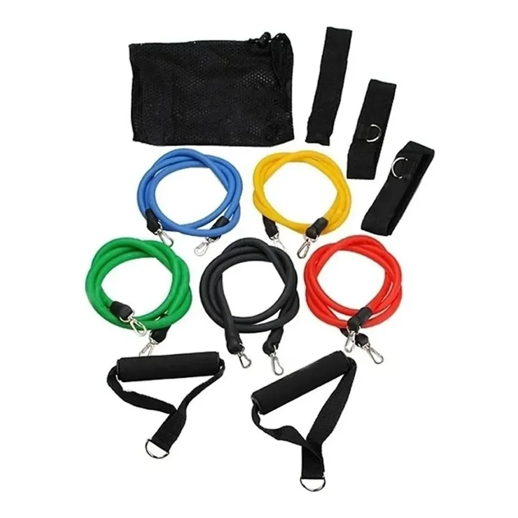 Kit elásticos para exercícios multitarefas resistentes fitness