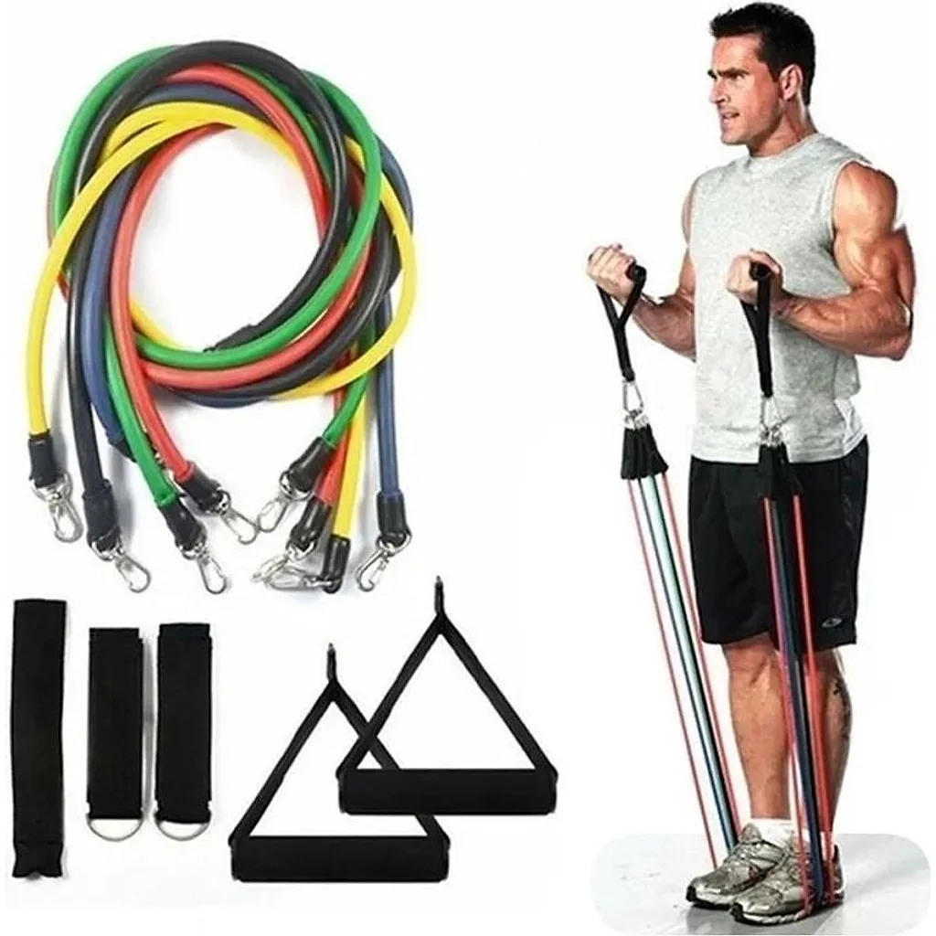 Kit elásticos para exercícios multitarefas resistentes fitness — imagem 3