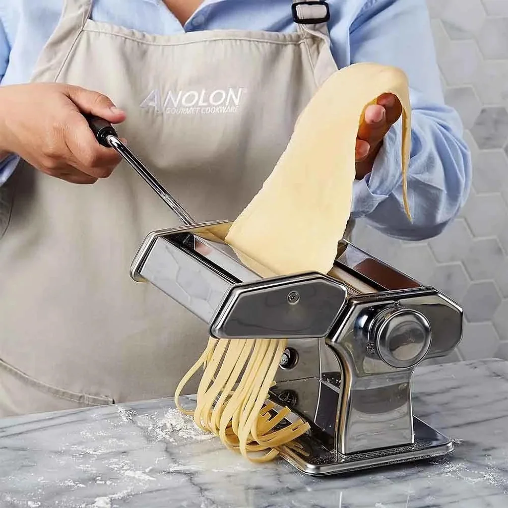 Máquina para macarrão e massas inox com manivela manual