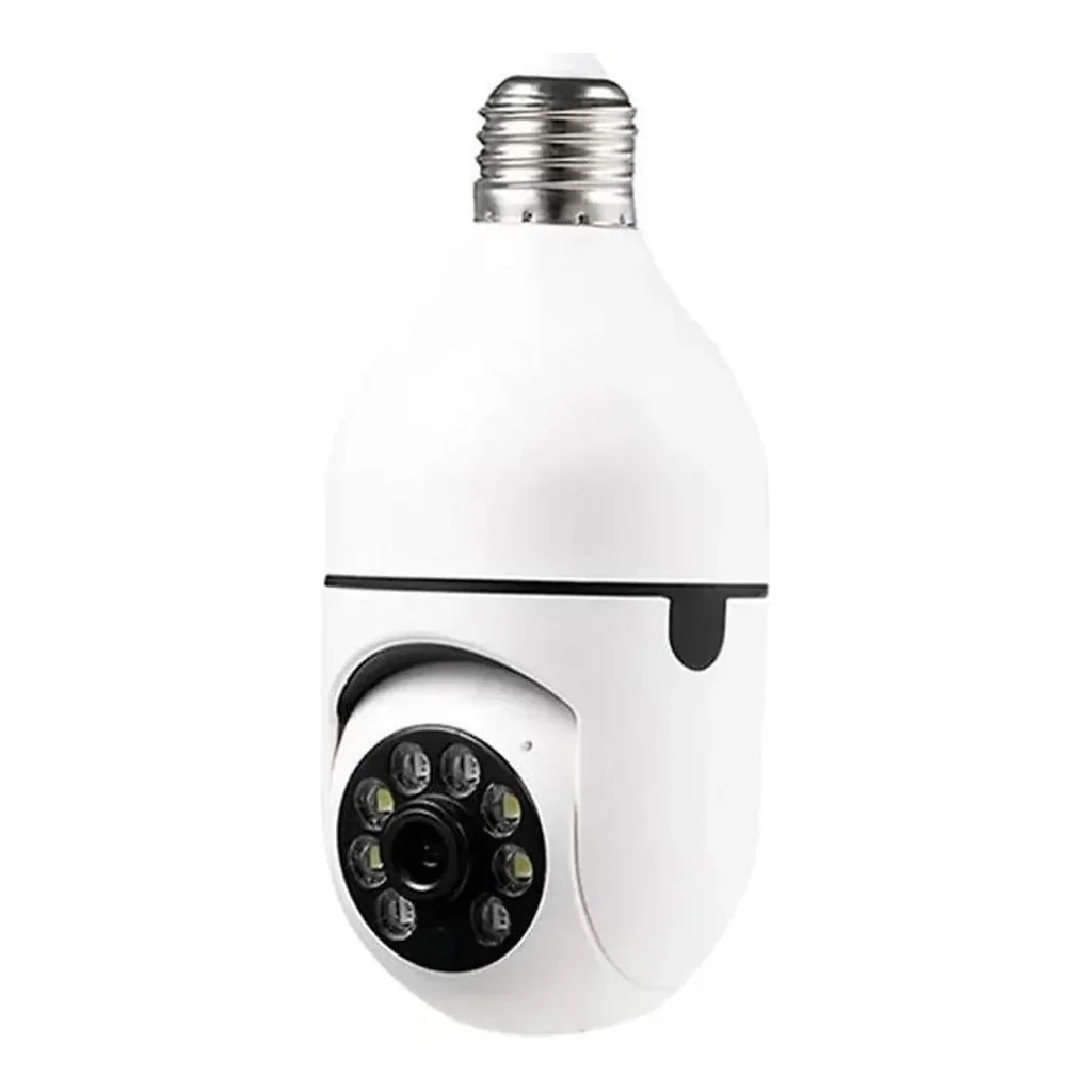 Câmera ip segurança lâmpada panorâmica wifi