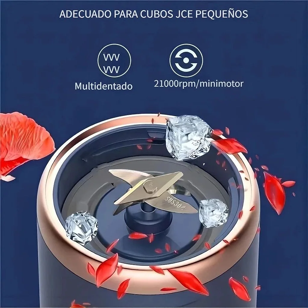 Liquidificador Portátil 400ML Com 6 Laminas (Com 2 Copos) — imagem 3