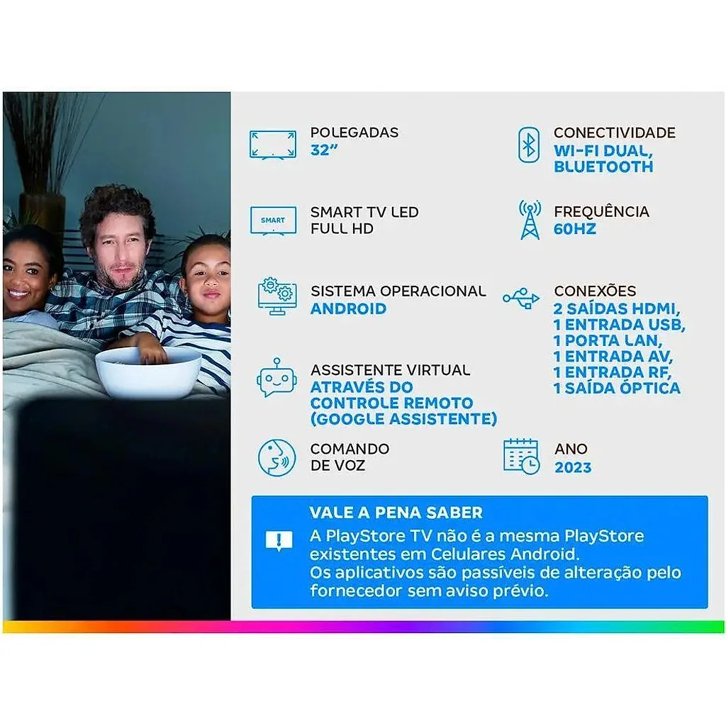 TV 32 Full HD Android com Wi-Fi — imagem 2