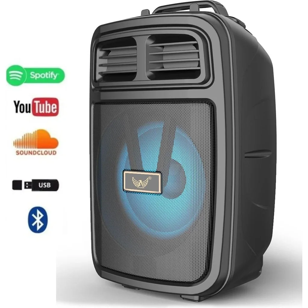 Caixa de som bluetooth grande portátil potente led usb