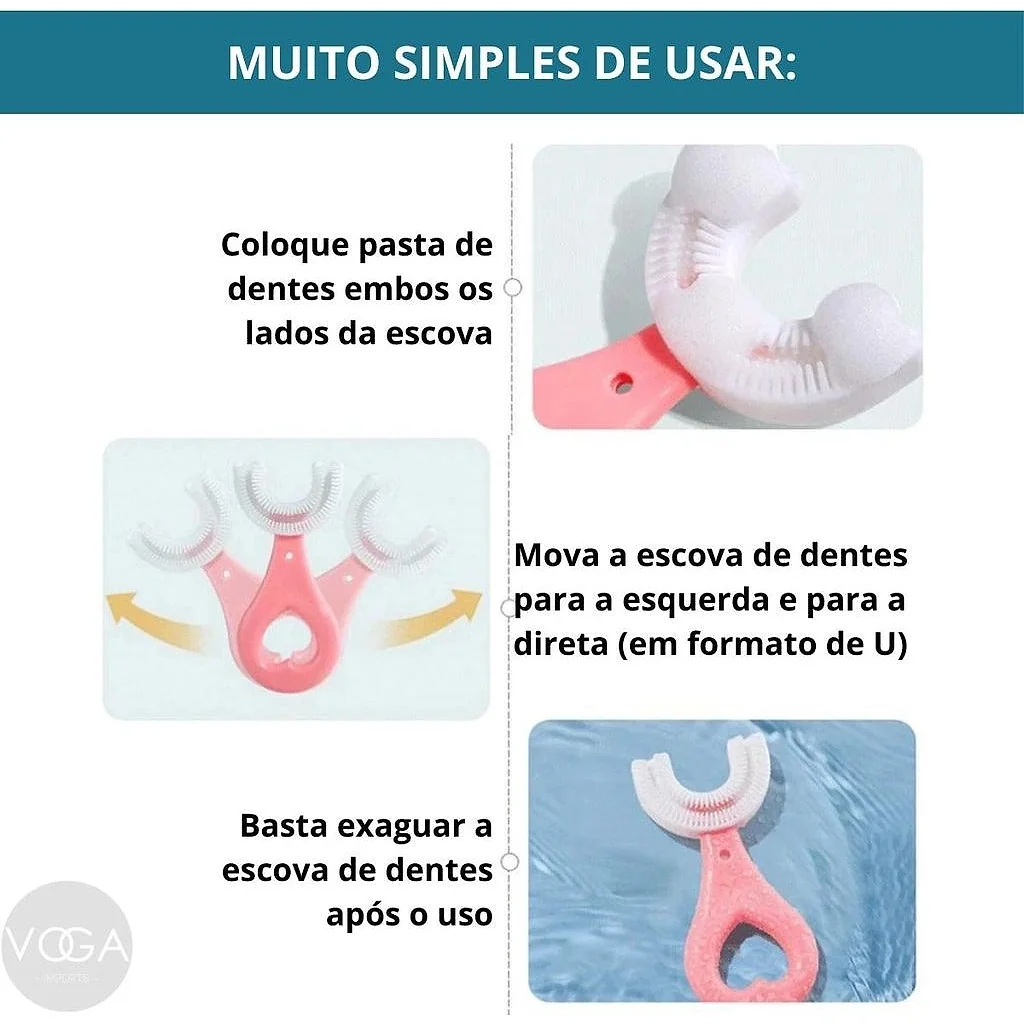 Escova de Dente Infantil 360 em Forma de U 2 a 6 Anos 6 a 12 anos — imagem 8