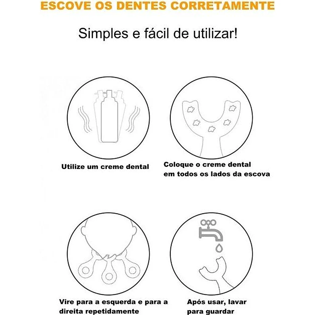 Escova de dente infantil formato u 360 graus — imagem 7