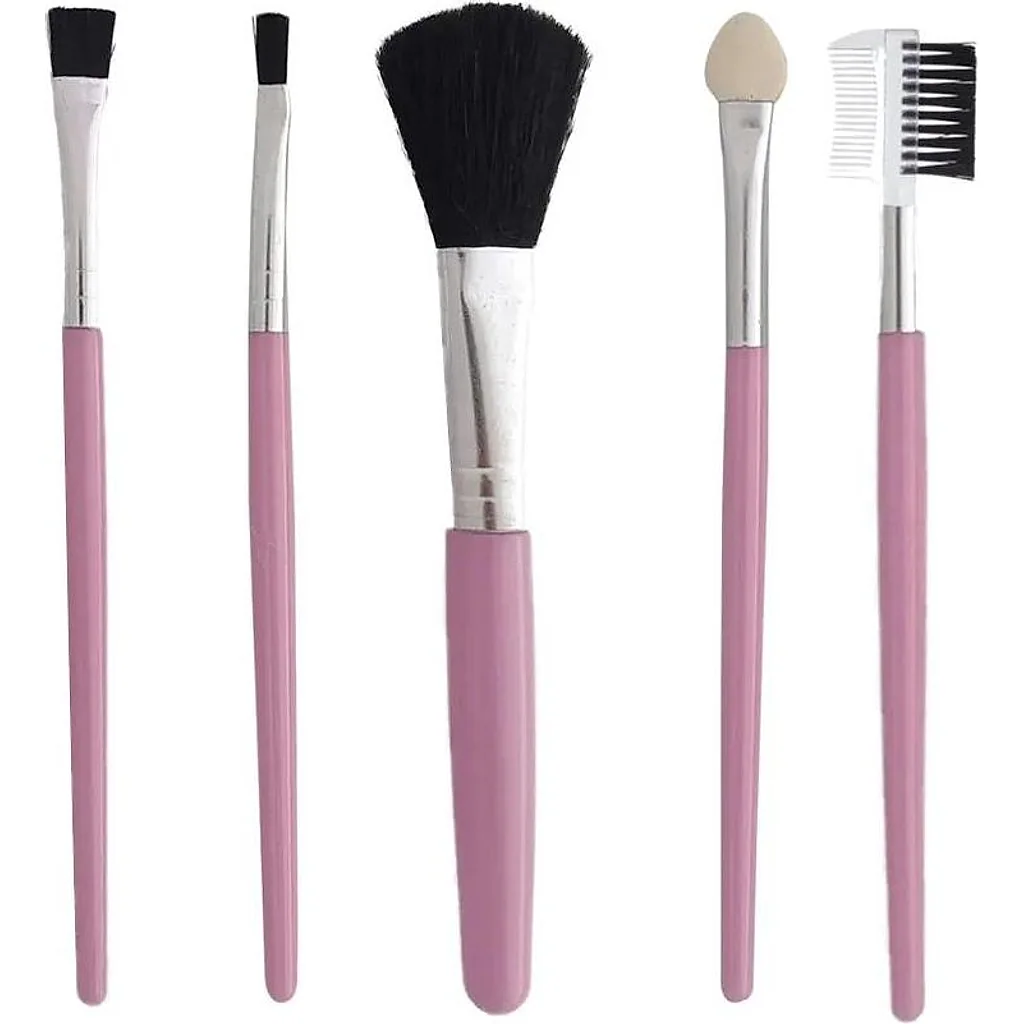Kit com 5 pincéis profissional para maquiagem feminino — imagem 2