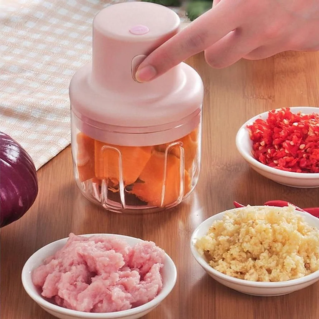 Mini processador e triturador de alimentos elétrico recarregável 250ml — imagem 5